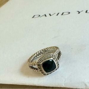 David Yurman Albion Ring Petite Sterling Silver Black Onyx Stone